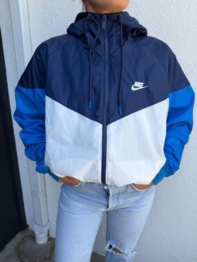 Nike Windrunner Retro Obsidian Navy Blue Full Zip Hooded Jacket